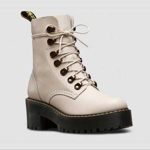 Dr. Martens Leona Bone Temperley Leather Platform Boots Size 8